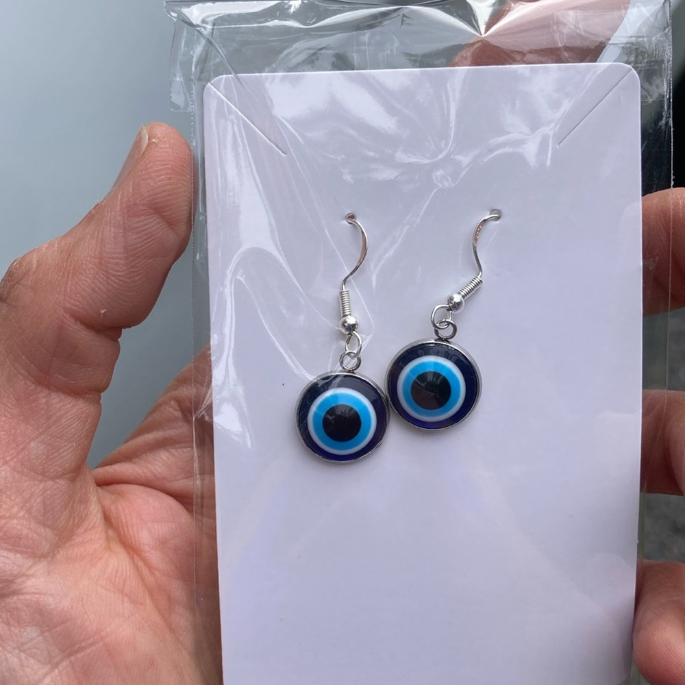 Evil Eye earrings.